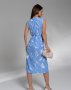 Блакитна сукня на запах з принтом (3)