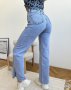 Блакитні прямі джинси з розрізами (3)