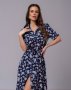 Довга синя сукня-сорочка з квітковим принтом (4)