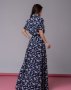 Довга синя сукня-сорочка з квітковим принтом (3)
