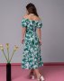 Квіткова зелена сукня з відкритими плечима (3)
