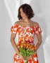 Помаранчевий ретро сукня з відкритими плечима (3)