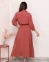 Темно-рожева довга сукня-сорочка на гудзиках (3)
