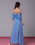 Бавовняна блакитна сукня з двома розрізами (3)