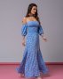 Бавовняна блакитна сукня з двома розрізами (2)