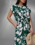 Зелена довга сукня з розрізами (4)