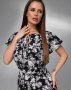 Чорна квіткова сукня із зав'язкою у горловини (4)