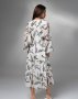Біло-оливкова принтована сукня із шифону (3)
