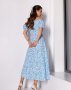 Біло-блакитна бавовняна сукня з розрізом (3)