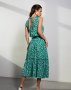 Зелена квіткова сукня з рюшами та воланом (3)