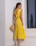 Жовта бавовняна сукня з відкритою спинкою (3)