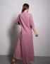 Темно-рожева сукня-сорочка з розрізами (3)