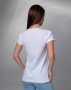 Біла бавовняна футболка з яскравими метеликами (3)