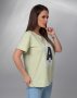 Салатова вінтажна футболка з принтом (2)