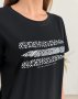 Чорна вільна футболка з тваринним принтом (4)