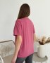 Темно-рожева вільна трикотажна футболка з принтом (3)