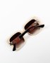 Коричнево-бежеві квадратні сонцезахисні окуляри (2)