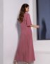 Темно-рожева бавовняна сукня-сорочка з розрізами (3)