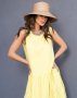 Жовта вільна сукня з воланами (4)