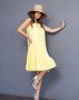 Жовта вільна сукня з воланами (2)