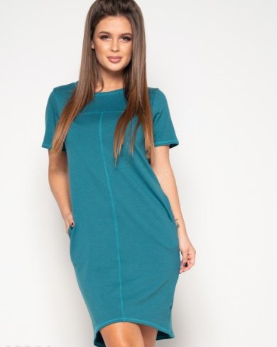 Bonita Зелене трикотажне плаття з потайними кишенями 6837-01 - SvitStyle