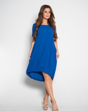 Bonita Синя вільна сукня з короткими рукавами 6893-01 - 7887152 - SvitStyle
