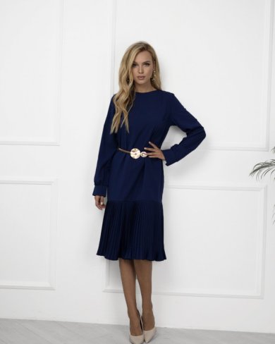 Bonita Синє пряме плаття з плісировкою 23105-01 - SvitStyle