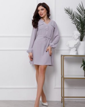 Bonita Сіра сукня-сорочка на кулісці 27001-01 - 8059304 - SvitStyle
