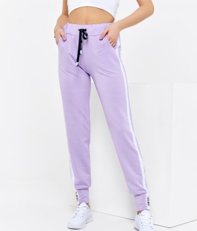Bonita Сиреневые штаны с полосатыми боковыми вставками 27629-01 - SvitStyle