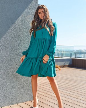 Bonita Зелена сукня-трапеція з воланом 30521-01 - 8291861 - SvitStyle