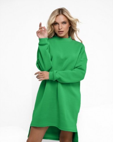 Bonita Зелене утеплене флісом асиметричне плаття 30523-01 - SvitStyle