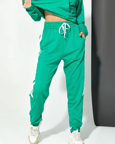 Bonita Зелені трикотажні штани з тасьми 30811-01 - SvitStyle