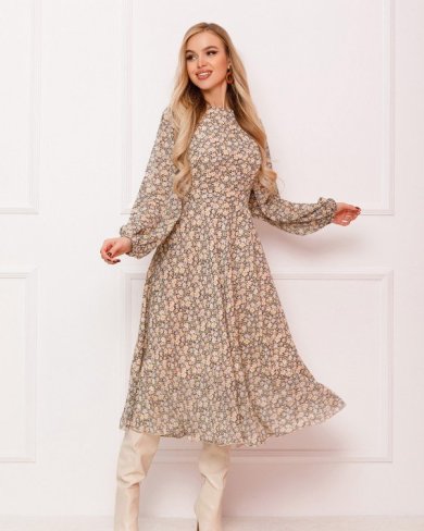 Bonita Квіткове класичне плаття з шифону 31845-01 - SvitStyle
