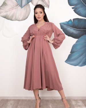 Bonita Рожева приталене сукня з рукавами-ліхтариками 27590-01 - 8340229 - SvitStyle