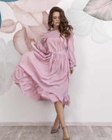 Bonita Рожеве приталене плаття з рюшами 19650-01 - SvitStyle