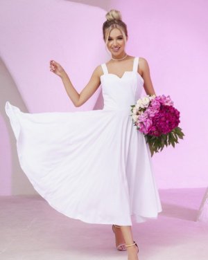 Bonita Біла сукня на бретельках 34373-01 - 8465744 - SvitStyle