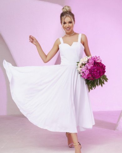 Bonita Біла сукня на бретельках 34373-01 - SvitStyle