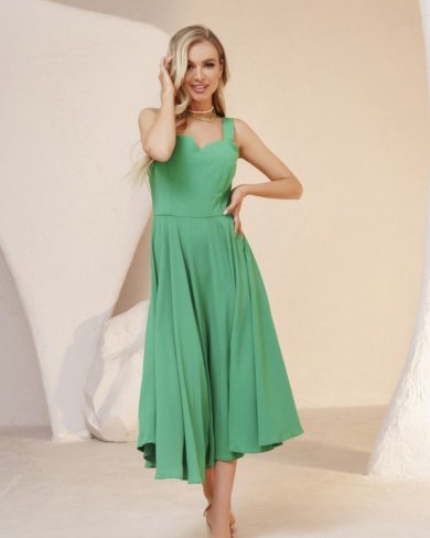 Bonita Зелене плаття на бретельках 34374-01 - SvitStyle