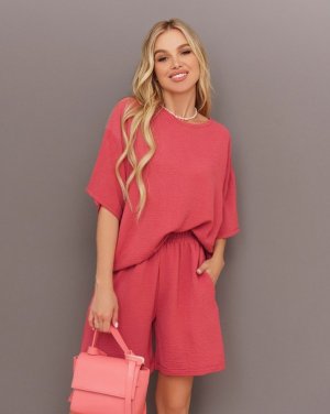 Bonita Темно-рожевий вільний костюм із шортами 34905-01 - 8466055 - SvitStyle