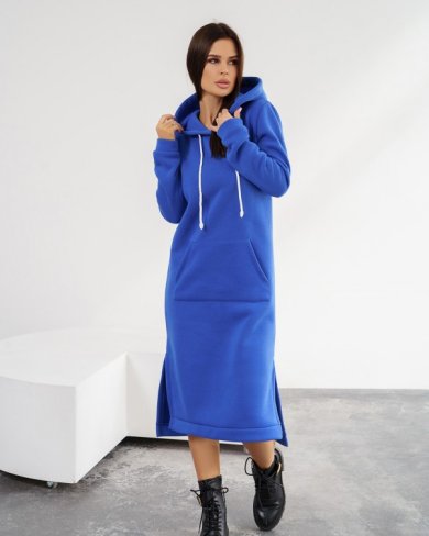 Bonita Синя утеплена флісом сукня з капюшоном 36483-01 - SvitStyle