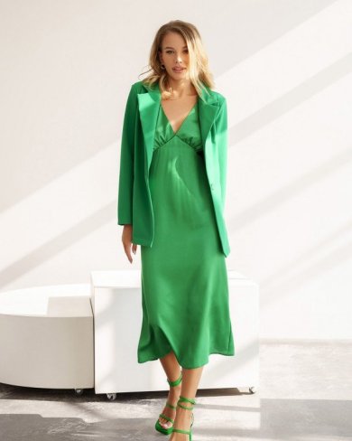 Bonita Зелена сукня-комбінація з жакетом 36633-01 - SvitStyle