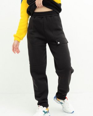 Bonita Чорні теплі спортивні штани з клапаном 37288-01 - 8491902 - SvitStyle