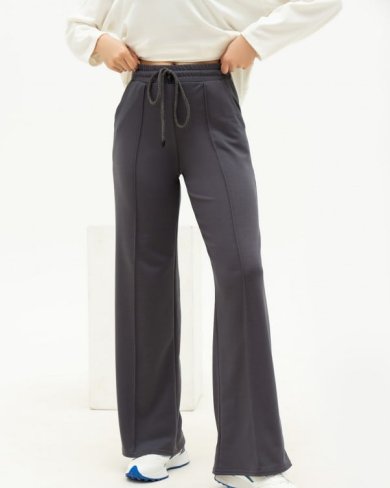 Bonita Сірі широкі штани зі стрілками 38333-01 - SvitStyle