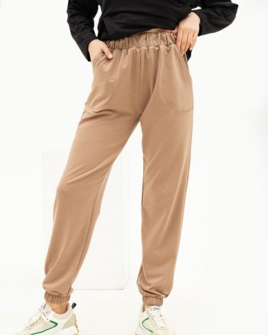 Bonita Бежеві трикотажні спортивні штани моделі Джоггер 38345-01 - SvitStyle