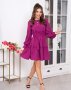 Фіолетова сукня-трапеція з рюшами - 40974-01 (1)