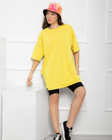 Жовта вільна трикотажна футболка - SvitStyle