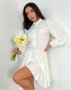 Молочна бавовняна сукня зі спідницею-сонцем (1)