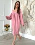 Вільна рожева сукня з V-подібною горловиною (1)