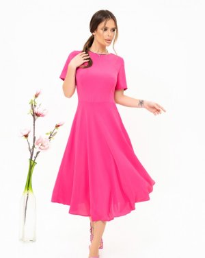 Малинова сукня класичного крою - 8542983 - SvitStyle