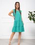 Зелена вільна сукня з воланами (1)